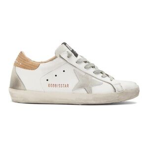 Women’s Golden Goose Superstar White Leather Tan Lizard Sneakers 41 / 11
